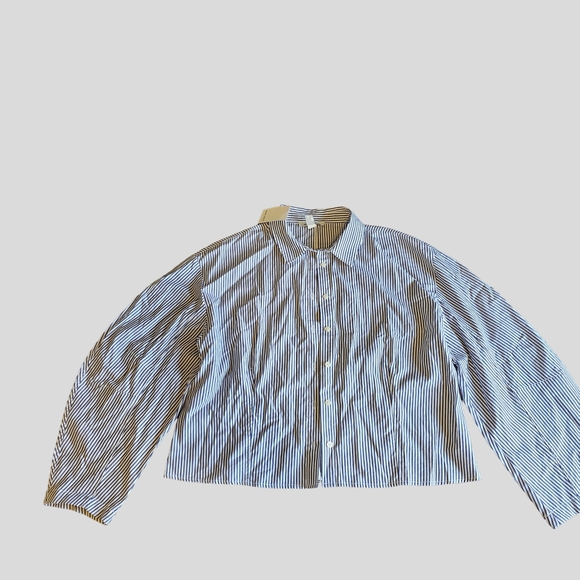 Nine West Navy and White Striped Shirt - Picture 10 of 15